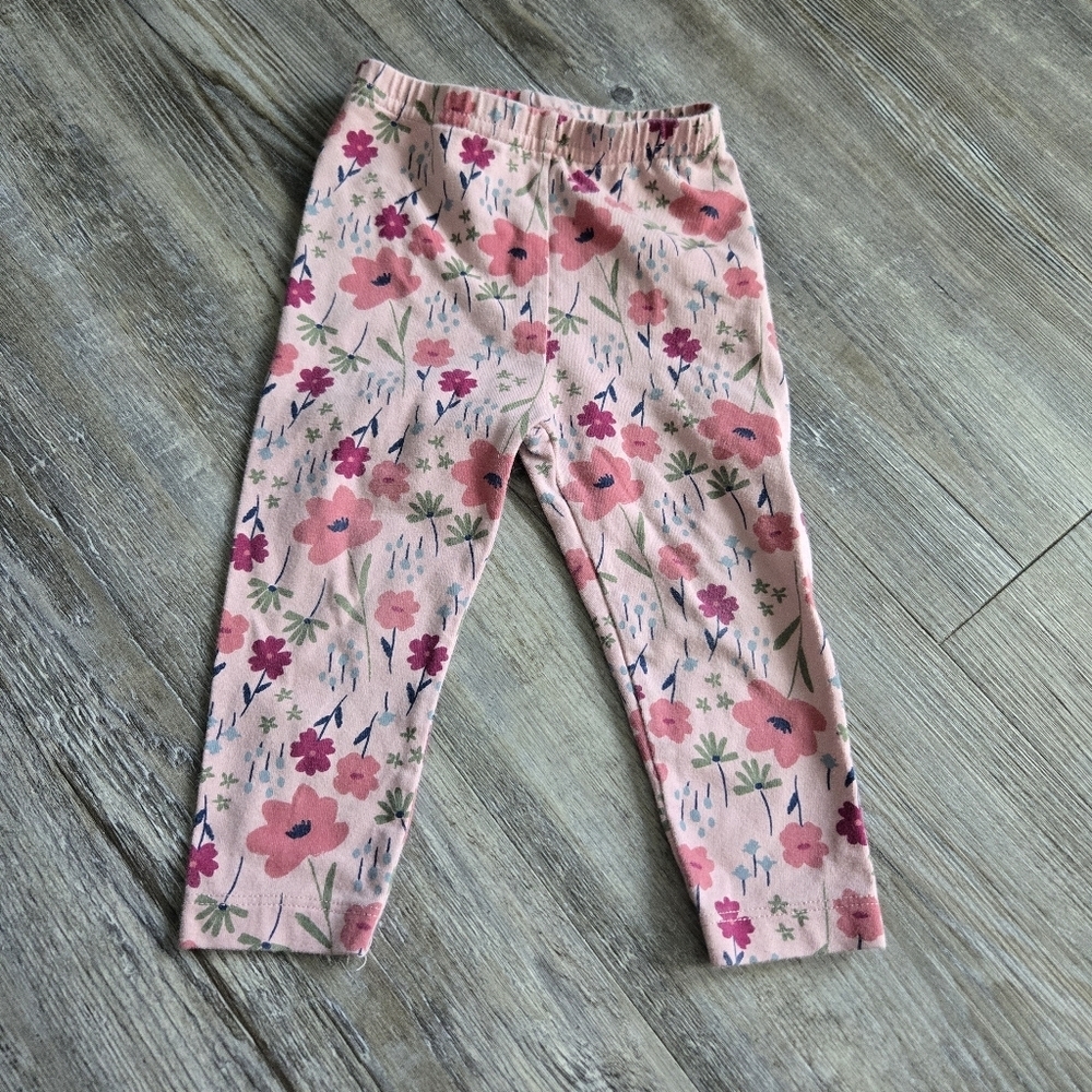 12M Girls Floral Pink Kids Leggings